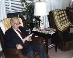  Herbert Kreider reading his Bible.