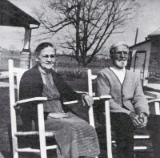  Moses and Mary Kreider at the homestead at 2373 West Oak Street. Genealogy of John S. and Rebecca Kettering Kreider Family.